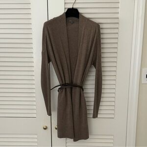 Vince Cashmere Cardigan with Leather Belt